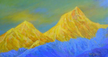 Golden Peak 2008 Acrylic on canvas 76 x 40.5 cm