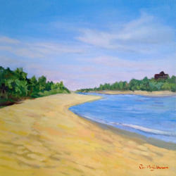 Peaceful Beach P174   2017   Acrylic on canvas   30 x 30 cm   SGD1,000