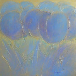 Pathalo Blue Tulips   2008   Acrylic on canvas   61 x 61 cm   SGD3,000